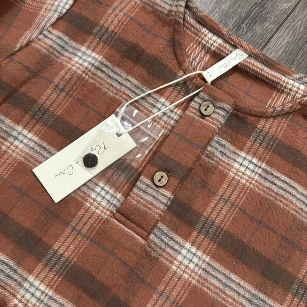 NWT RYLEE + CRU ELENI DRESS / BROWN PLAID 4-5